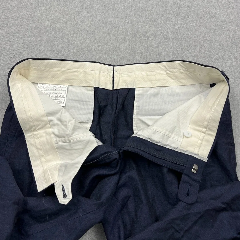 Suitsupply Brescia Pants Men's 52* 36x34 Blue Linen Wool Woven Trousers Slacks